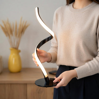 Touch Control Table Lamp with Spiral Design