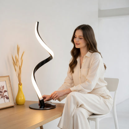Touch Control Table Lamp with Spiral Design