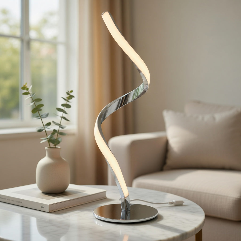 Touch Control Table Lamp with Spiral Design